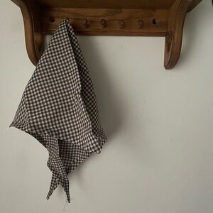 Brown Gingham Headscarf